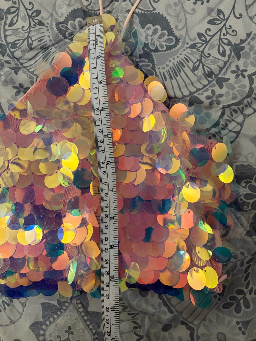 Forever 21 Iridescent Sequin Crop Top - Pink, Blue, Purple - Picture 8 of 8